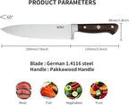 Professional 8 Inch Chef Knife, 1.4116 German High Carbon Steel Kitchen Chef Knife, Chefs Knife With Pakkawood Handle, Dual Blade Sharp Kitchen Knife With Gift Box