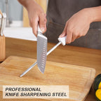 Harriet 14-Piece Knife Block Set, High-Carbon Stainless Steel Chef Knives with Triple Rivet Handles, Sharpening Steel & Multifunctional Shears | Santoku, Bread, Steak Knives & Wood Block