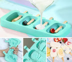 Popsicles Molds, Ozera 2 Pack Homemade Cake Pop Molds, Reusable Silicone Ice Pop Cream Maker Cakesicle Molds with 50 Wooden Sticks & 50 Bags