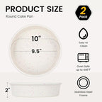 Vinino 10 Inch Silicone Round Cake Pan with Metal Reinforced Frame Set of 2, Nonstick Silicone Springform Pan for Baking Suitable for Making Layers, Cheese & Chocolate Cakes