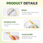 3 in 1 Peeler with Container, 2025 New Stainless Steel Peelers with Container with Handle Fruit Knife, Multifunctional Vegetable Peelers for Home Kitchen (Yellow and Green)