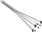 Restaurantware-German Standard 10.6 Inch Ball Whisks, 6 Kitchen Whisks With Silicone Balls - Ergonomic Handle, Dishwashable, Stainless Steel Manual Egg Beater, Durable, For Whisking, Stirring, Mixing