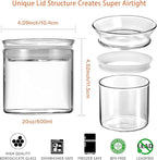 ZENS 17oz Glass Food Storage Jars Set of 6, Clear Glass Canisters Set with Airtight Lids, Small Storge Container jar for Kitchen Spice, Sugar Container, Blooming Tea, Snacks