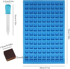 SENHAI 2 Packs Square Silicone Mold, 126 Cavity Flexible and Non-stick Ice Cube Trays Candy Fudge Chocolate Jelly Molds - 1 Blue & 1 Green