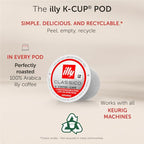 Illy Coffee K Cups - Pods For Keurig Machines – Classico Decaf Roast – Notes of Caramel - Mild, Flavorful & Balanced Flavor - No Preservatives – 10 Count, 6 Pack