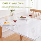 24 x 48 Inch Clear Table Cover Protector, Clear Table Protector for Dining Room, 1.5mm Plastic Table Cover, Waterproof Table Pad for Kitchen, Office