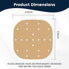 400PCS 6.3 Inch Square Air Fryer Parchment Paper Liners Disposable, Unbleached Air Fryer Sheets with Holes, Perforated Steamer Liners for 2-5QT Basket Air Fryer Microwave Oven Frying Pan Plate