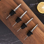 Pafusen 6 Pack Liquor Bottle Pourers, Liquor Pour Spout for Liquor Bottles, Stainless Steel Olive oil Dispenser Spout, Alcohol Pourer Spouts Dust Caps Covers Fixed, Sliver