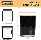 Thick Candle Jars for Making Candles 16 Pcs, 7 OZ Empty Jars with Wood Lids for Candle Making, Sample Container, Black