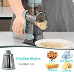 GYH&GXR Rotary Cheese Grater with Handle Vegetable Cheese Shredder Slicer Grater for Kitchen 3 Changeable Blades for Cheese Potato Zucchini Nuts Chocolate.