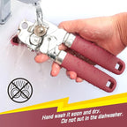 PrinChef Can Opener Manual, Can Tin Bottle Opener with Magnet - No-Trouble-Lid-Lift, Handheld Can Opener Smooth Edge with Sharp Blade, Heavy Duty and Easy to Use, for Seniors with Arthritis, Red