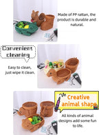 hand-woven round rattan basket storage basket storage box ornaments decorative basket multifunctional picnic food bread basket fruit gift basket key basket. (squirrel)