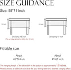 ISAENNE Designer Bohemian Linen Small Rectangular Tablecloth,Colorful Floral Pattern Table Cloth,Wrinkle Resistant Decorative Tablecloths for Dining Thanksgiving Kitchen Party,55"*71"-Grace A