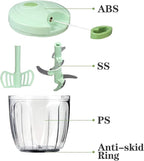 Cambom Manual Food Chopper Vegetable Cutter, Hand String Chopper Onions Cutter for Vegetable Fruits Nuts BPA Free Food Safe Material, 900ml Green
