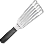 9 Inches Fish Turner, Slotted Fish Spatula Dishwasher Safe NSF (Left Hand), Shovel Black
