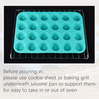 Mini Muffin Pan 24 Mini Cupcake Pans Silicone Molds Food Grade Silicone Muffin Pans for Baking Pack of 2