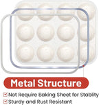 CAKETIME Silicone Muffin Pan, Metal Reinforced Frame Regular Size Cupcake Pan Easy to Move Muffin Pans Nonstick 12 Cups for Baking (2)