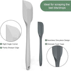 Silicone Spatula Set, Premium Spatulas Silicone Heat Resistant 2 Small & 2 Large Flexible Scraper for Nonstick Cookware, Rubber Spatula for Kitchen Mixing Baking Cooking Use, Soft Spatula - Gray