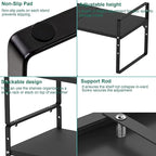iPEGTOP Expandable Cabinet Storage Shelf Organizer Rack, Heavy Duty Steel Metal Spice Rack Adjustable Height Home Office Garage Pantry Shelf Space Riser for Counter Kitchen Organization, Black, 3 Pack