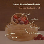 Oversized Salad Bowl, 19" Wide, Big Serving Dish for Pasta, Cut Fruit, Party, Catering, Wedding, Restaurant, Kitchen Countertop Fruit Bowl, Farmhouse Style, Mango Wood