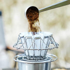 Bincoo Pour Over Coffee Maker, Portable Stainless Steel Reusable Coffee Filter, Mini Collapsible Paperless Single Serve 1-2 Cup Coffee Dripper Cup Easy To Clean For Travel Camping Offices (gold)