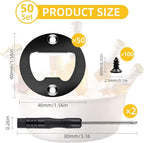 50 Set DIY Bottle Opener Kit - Stainless Steel Metal Opener Inserts for Wood (Black)