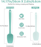 U-Taste Extra-Long 600ºF Heat Resistant Spatula Spoon: 14" Silicone Spoonula Cooking Utensils for Kitchen Use, Non-Stick Scoop Scraper with Soft Edge & Firm Core for Baking, Mixing, Serving (Aqua Sky)
