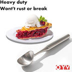 Stainless Steel Ice Cream Scoop, Ergonomically Designed Handle for Comfort, Heavy Duty Ice Cream Scooper, One-Piece Design Ice Cream Scoops, Dishwasher Safe.