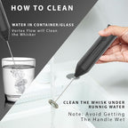 Milk Frother for Coffee, Rechargeable Electric Handheld Frother Wand with Dual Whisk, 3 Speed Settings, Fast Recharge, Powerful Motor, Handheld Mixer Electric with Stand