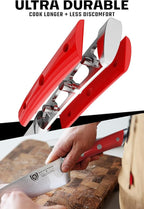 DALSTRONG Gladiator Series Elite-18pc Stainless Steel Knife Set with Block-High Carbon German Steel-Acacia Wood Block-Knife Set w/Red Handles-NSF Certified-Men's Valentines Gift