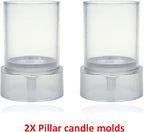 MILIVIXAY 2PCS Pillar Candle Mold -Height: 3.0inch,Diameter:2.0inch-30ft Long Wicks, 2pcs Wick Holders, a Mold Sealer and a Lead Wire Included as a Gift.