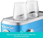 CASABREWS CM5418 Espresso Machine 20 Bar, Stainless Steel Espresso Maker with Milk Frother Steam Wand, Professional Coffee Machine with 34oz Removable Water Tank, Baby Blue