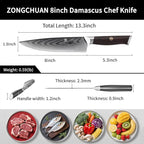 Chef Knife,8inch Damascus knife,67-Layer High Carbon Stainless Steel Kitchen Knife,Professiona Sharp Cutting Knives with Ergonomic G10 Red Black Handle,Gift Box for Home and Kitchen Birthday Gift
