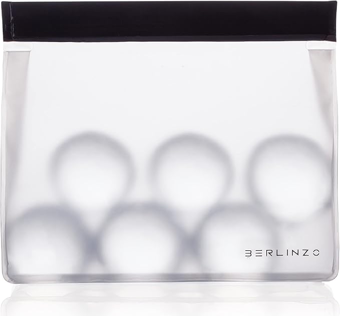 Berlinzo Reusable Ice & Food Storage Bag - Freezer Safe, Leakproof, BPA-Free Silicone, Plastic-Free Lunch Bag - One Bag