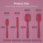 U-Taste Silicone Spatula Set with 480 Degrees Fahrenheit Heat Resistant (Red)