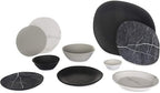 Carlisle FoodService Products Ridge Reusable Plastic Plate Dinner Plate for Home and Restaurant, Melamine, 10.5 Inches, Slate, (Pack of 12)