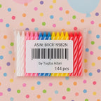 by Tugba Aydan - Birthday Candle - 144 Count Mix Color Birthday Candles for Cake, Cake Candle for Birthday, Party Small Candles…