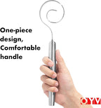 12-Inch Seamless Dough Whisk, 18/10 Stainless Steel Bread Whisk, Danish Whisk for Sourdough, Pizza, Cookies, Pancake & Waffle, Easy to Clean Sour Dough Tools