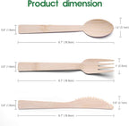 Bamboo Utensils - 70 Pack Individually Wrapped (6.7" 70 Forks 70 Knives 70 Napkins) Bamboo Cutlery Travel Set Disposable Compostable Biodegradable Fork Knife with Napkin for Camping/Wedding