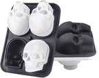 Skull Ice Cube Mold，Skull Cake Pan Silicone Mold，6-Cavity Silicone, or Halloween & Party Drinks (4 Cavity Large Mold)