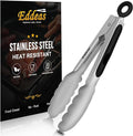 Small Tongs For Cooking, Mini 7 inch Kitchen Tongs -Heat Resistant 600 Degrees Stainless Steel and Non-Slip handle - Perfect for Cooking, Salad, Pasta, Steaks, Vegetables,Dishwasher safe