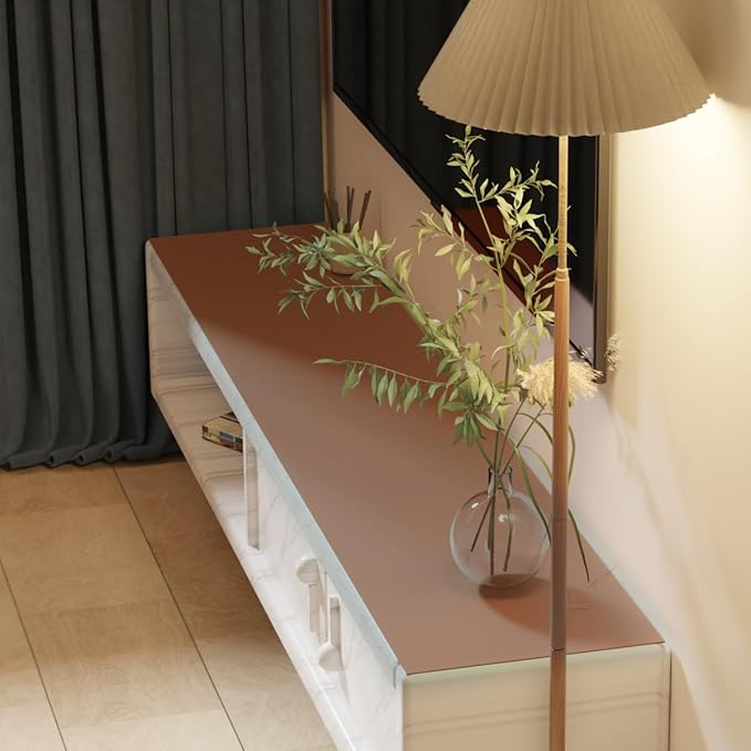 Leather Dresser Cover,1.8mm Thick,10x43 Inch,Dresser Protector Top,Dresser Top Protector,Dresser Cover Top,Dresser Top Cover,Dresser Cover Top for Bedroom.(Brown+Gray,10x43)