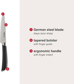 Zyliss Comfort Pro Paring Knife - Full Tang Vegetable & Fruit Knife - Ice Hardened Stainless Steel Peeling & Paring Knife - Cutlery with Antibacterial Handle - Black/Stainless Steel - 4.5 inches