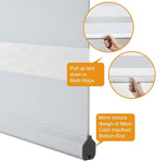 Persilux Cordless Zebra Blinds for Windows Free-Stop Window Blinds (34" W X 64" H, White) Dual Layer Light Control for Day and Night, Light Filtering Sheer Shades for Home, Bedroom, Easy to Install