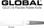 Global 6 inch Straight Spatula, Stainless Steel, GS-21/6