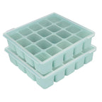 Baby Food Storage Silicone Cubes with Clip-On Lid Freezer Tray Baby Food Soups Purees Ice Safe Design Made in Korea (20cubes 0.8oz, Ocean Blue Set of 2)