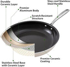 Skillet Ceramic Non Stick Frying Pan,8Inches Nonstick Small Egg Fry Pan - PFOA PTFE PFAS Free - Induction,Gas,Electric Compatible
