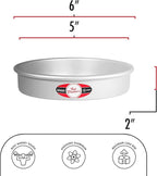Fat Daddio's Anodized Aluminum Round Cake Pans, 2 Piece Set, 5 x 2 Inch