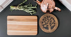 Handmade Wooden Trivet for Hot Dishes Plates & Pots Holder Hot Pad for Kitchen & Dining Table Decor Cookware Heat Resistant Rustic Decorative Carvings Tabletop Home & Dining Table Essentials (White)