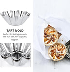 Unomor 6pcs Reusable Stainless Steel Tart and Cupcake Molds Baking Pans for Muffins Pies and Desserts Silver Kitchen Bakeware